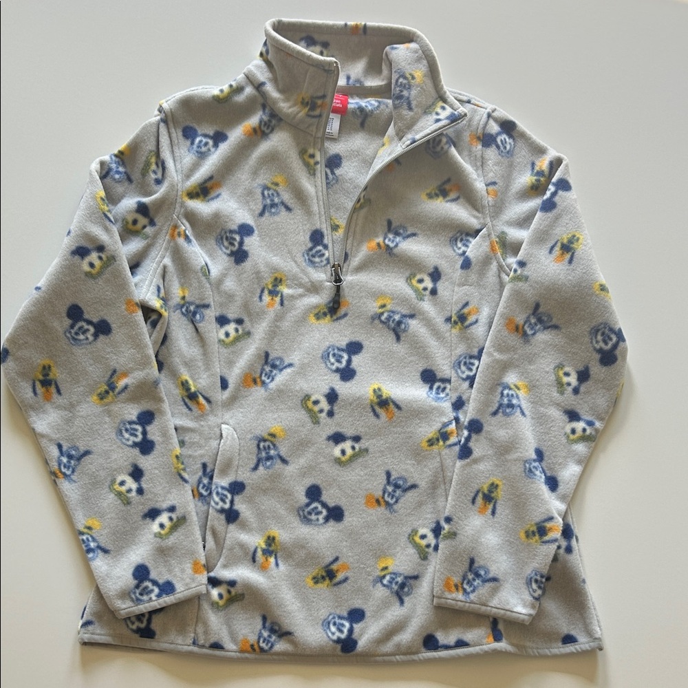 NWOT Mickey Mouse & Friends Gray Fleece Pullover - size Medium adult